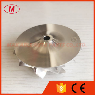 RHF55 46.50/60.00mm 6+6 blades LEP style high performance turbocharger milling/aluminum 2618/billet compressor wheel