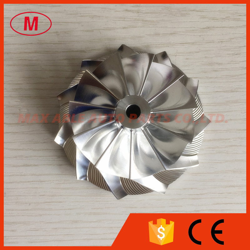 T04E 57.04/76.13mm 11+0 blades turbocharger milling/aluminum 2618/billet compressor wheel