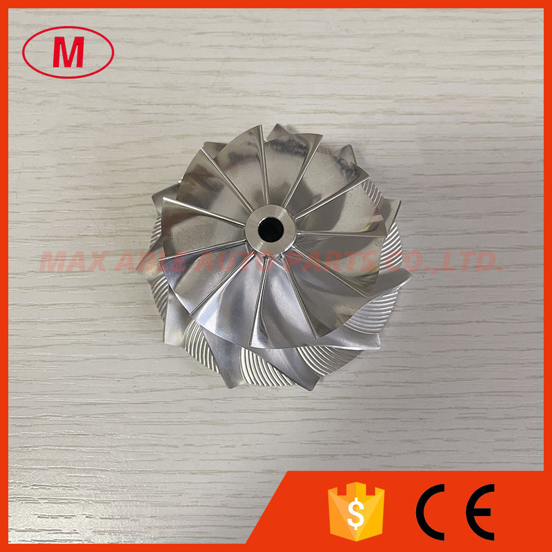 T04B 58.00/76.07mm 11+0 blades High performance turbo aluminum 2618/milling/billet compressor wheel for racing