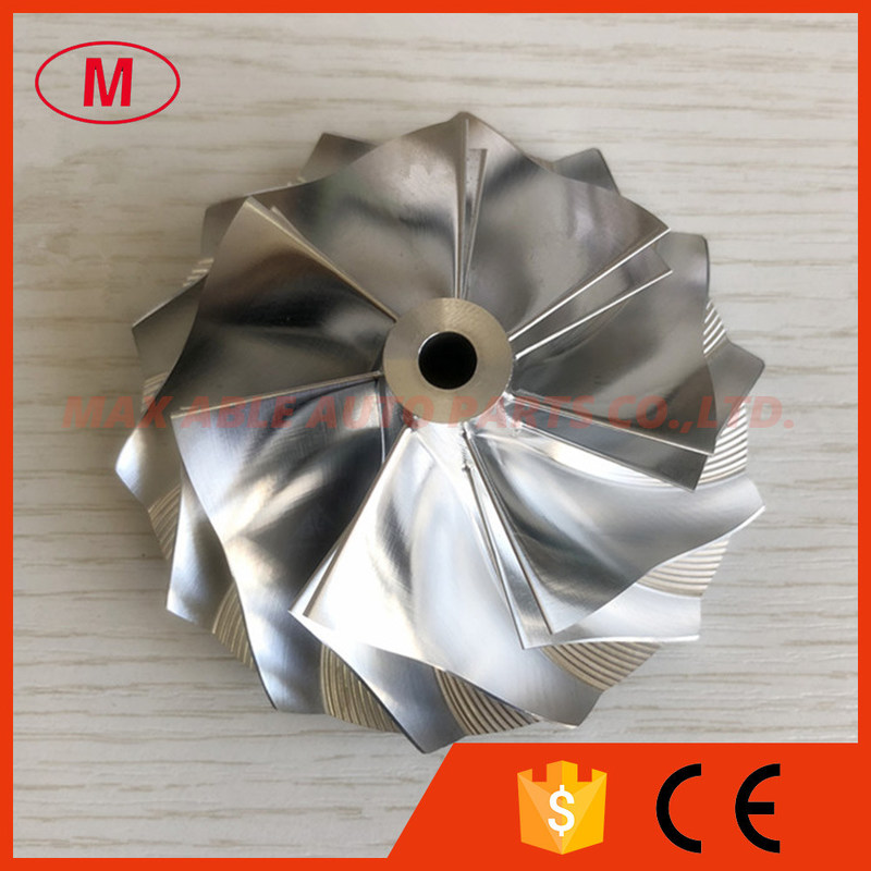 T04E 62.45/82.36mm 7+7 blades high performance turbocharger milling/aluminum 2618/billet compressor wheel For GTX3582