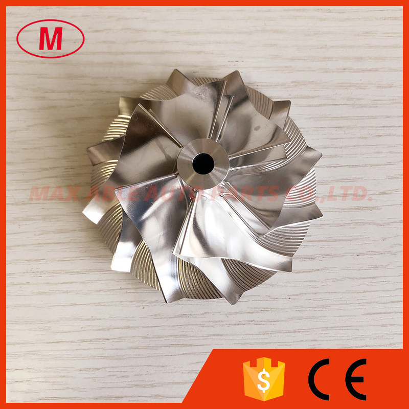 T04E 6+6 blades 54.30/82.00mm turbocharger milling/aluminum 2618/billet compressor wheel
