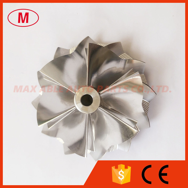 GT15-25 reverse 49.62/61.00mm 6+6 blades Turbo milling/aluminum 2618/billet compressor wheel
