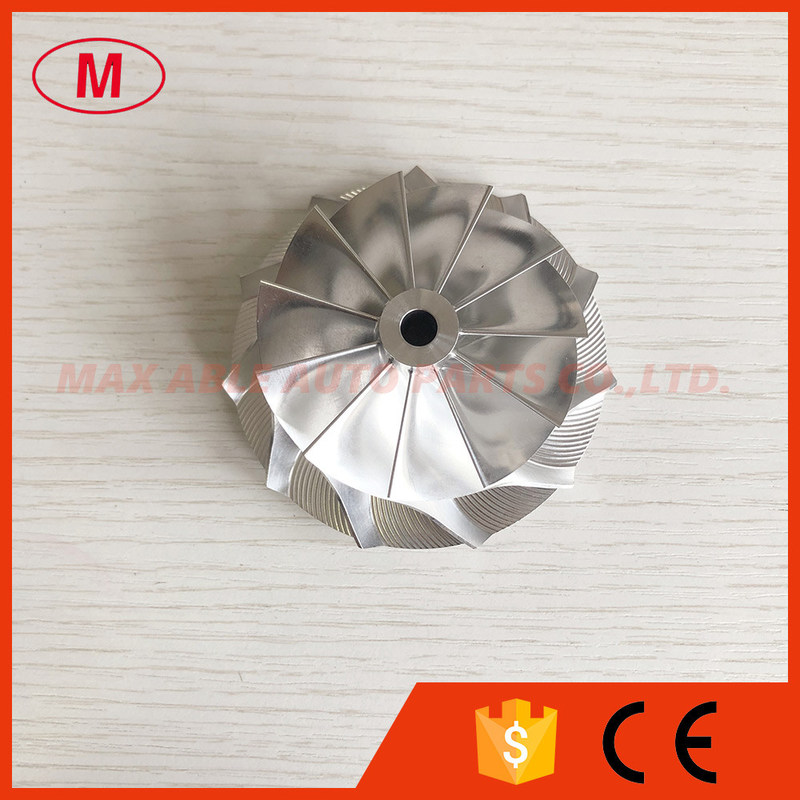 T04S 58.47/76.07mm 11+0 blades turbo milling/aluminum 2618/billet compressor wheel for Racing
